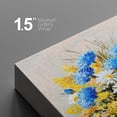 thumbnail image 4 of Canvas Print Wall Art Textured Paint Effect Blue Carnations & White Daisies Floral Plants Illustrations Modern Art Chic Closeup Colorful Multicolor for Living Room, Bedroom, Office - 12"x18", 4 of 5