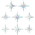 thumbnail image 1 of Calcomanías para ventanas con forma de estrella en 2 tamaños, calcomanías para vidrio, calcomanías para atrapar el sol en 3D, película de vinilo prismática no adhesiva, calcomanía de alerta, 1 of 5