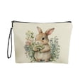 thumbnail image 2 of Fasiaou Easter Bunny Pattern Makeup Bag, Portable Travel Cosmetic Pouch with Anti Skid Zipper and Handle, Small Item Storage Bag for Toiletries and Holiday Decor, Pink,D, 2 of 7