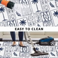 thumbnail image 5 of Blue Tropical Plant Outdoor Rug for Patio/Deck/Porch, Non-Slip Large Area Rug 5 x 7 Ft, Summer Palm Trees Coastal Starfish Indoor Outdoor Rugs Washable Area Rugs, Reversible Camping Rug Carpet Runner, 5 of 8