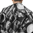 thumbnail image 6 of Unique Bargains 1 Set Fashion Hair Cutting Cape with Brush 55.12"x46.06" Gray Black, 6 of 6
