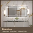 thumbnail image 2 of Keonjinn  LED Lighted Bathroom Vanity Mirror 3 Colors Lights Wall Mirror 48x24, 2 of 5