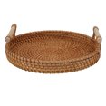 thumbnail image 2 of Rattan Serving Tray,Handcrafted Drinks Snack Dessert Serving Tray Exquisite Coffee Table Decorative Tray Liquor Serving Platter Living Reception Room Serving Tray, 2 of 8