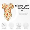 thumbnail image 6 of Uemuo Scandinavian Alphabet2 Pattern Women's One Piece Short Sleeve Swimsuit Rash Guard Surfing Modest Quick-drying Swimsuit Beach Essentials-Medium, 6 of 9