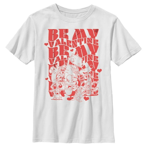 Boy's Rocko's Modern Life Be My Valentine  Graphic Tee White Large