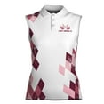 thumbnail image 2 of Flamingo I'm Not Swearing Argyle Pattern Golf Women Sleeveless Polo Size XS-4XL, 2 of 5
