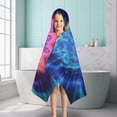 thumbnail image 6 of Colorful Tie Dye Burst Flower Pattern Hooded Bath Towel，50"x30" for Ages 3 To 12 Kids, Quick Dry Lightweight Soft Microfiber Hood Beach Towel Cover Up for Kids, 6 of 7