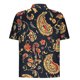 thumbnail image 4 of Blusa y camisa de manga corta con cuello vuelto Camisa casual para hombre Camisa de bolos vintage de manga corta Camisas de verano Camisa abotonada Blusa para hombre Poliéster, 4 of 5