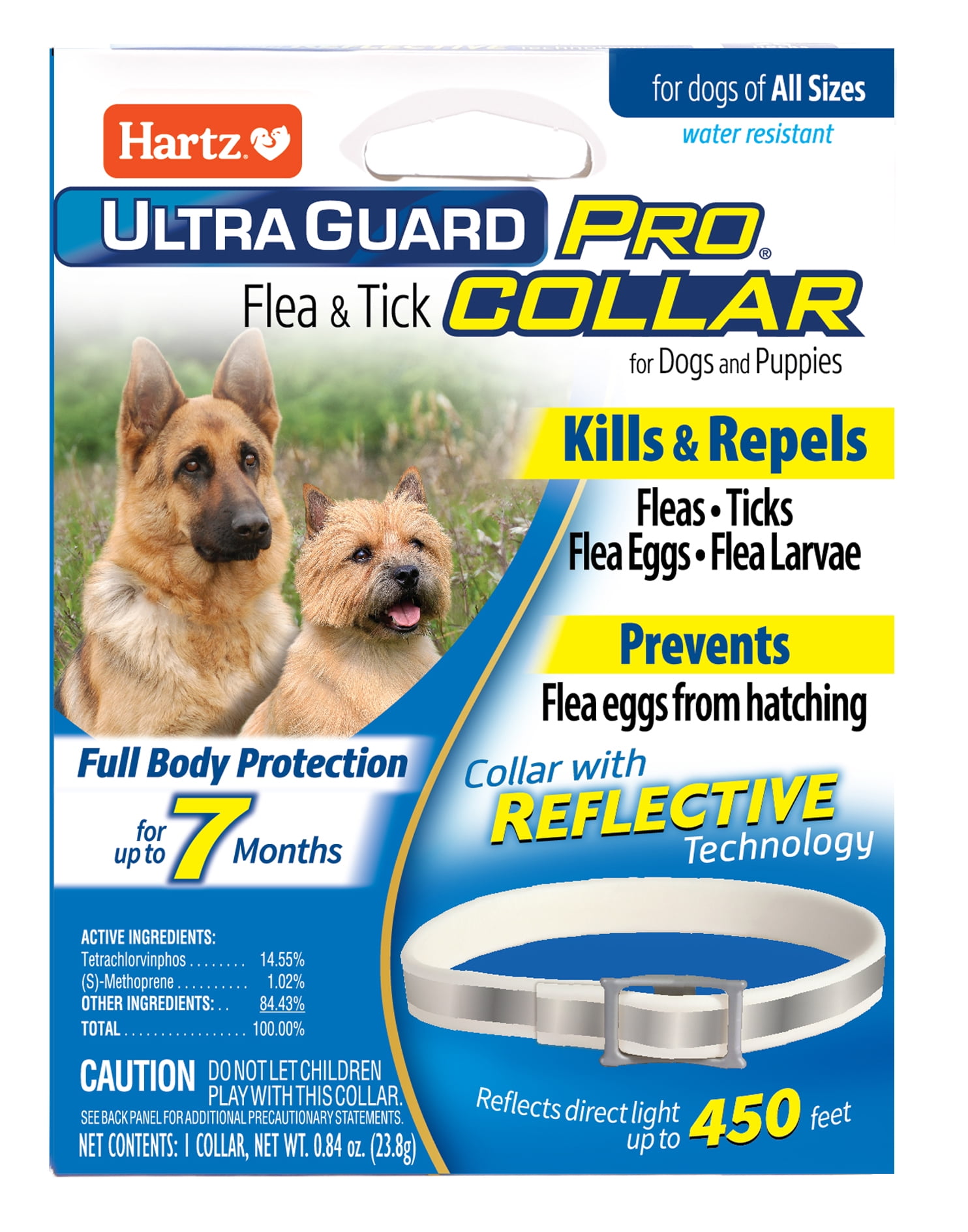 Hartz UltraGuard Pro Reflective Flea And Tick Collar For Dogs And Puppies, 7 Months Protection, 1ct