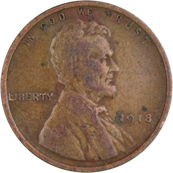 1918 Lincoln Wheat Cent VF Very Fine Bronze Penny 1c Coin Collectible