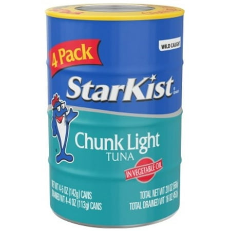 StarKist Chunk Light Tuna, Oil, 5oz., 4-Pack Vertical