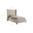 thumbnail image 3 of Velvet Upholstered Bed, Gothic Style Platform Bed Frame, Solid Wood & Chrome Legs, 3 of 6