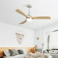 thumbnail image 3 of Tower Fan 52 Inch Ceiling Fan With Dimmable Led Light 6 Speed Remote 3 Wood Blade Reversible DC Motor For Bedroom,Pedestal Fan, 3 of 7