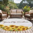 thumbnail image 4 of Large Round Rug 8Ft Washable Non-Slip, Sunflower Circle Area Rugs for Living Room Bedroom, Yellow Summer Botanical Farmhouse Floral Wooden Indoor Floor Mats Carpet Runner for Home Decor, 4 of 8
