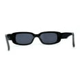thumbnail image 4 of Womens Rhinestone Bejeweled Mod Rectangular Plastic Sunglasses All Black, 4 of 4