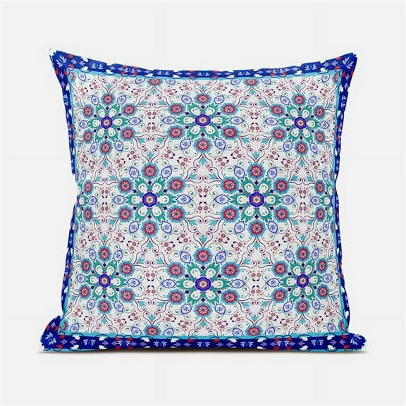 Amrita Sen Designs 28 x 28 in. Medallion Broadcloth Indoor & Outdoor Blown & Closed Pillow - Multi Color
