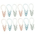 thumbnail image 5 of FRCOLOR Assorted Color Windproof Clothespins with Rope for Clamping Clothes Made of PP 12 Pieces, 5 of 7