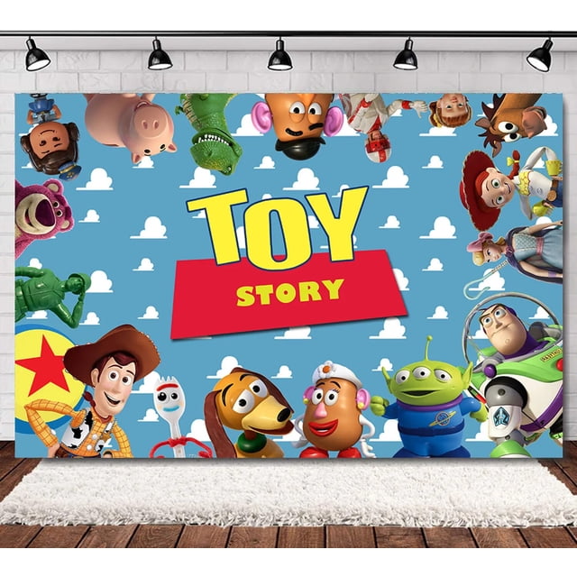 Juego de globos de Decoración de cumpleaños de Toy Story para niños de Disney, Woody, Fondo de feliz cumpleaños, suministros de fiesta de Baby Shower, vajilla de papel