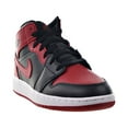 thumbnail image 2 of Air Jordan 1 Mid Big Kids' Shoes Black-Gym Red-White Noir 554725-074, 2 of 6
