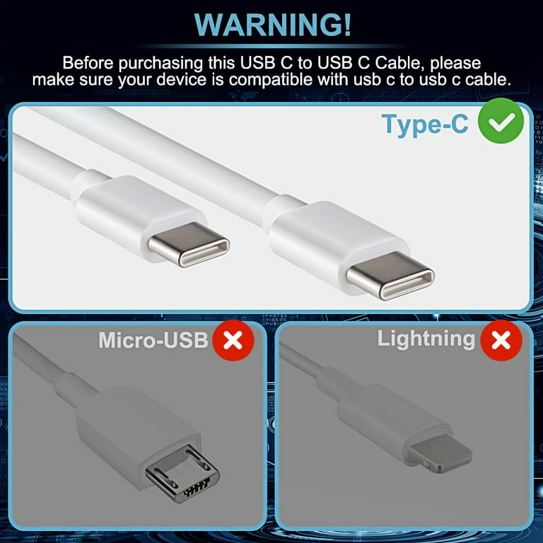 Câble de charge rapide USB type C passif 2 USBC 60 W 1m - HORNBACH