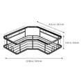thumbnail image 2 of Sucker Storage Rack Bathroom Corner Storage Rack Kitchen Bathroom Condiment Storage Stainless Steel Black Corner Storage 2Pcs, 2 of 4