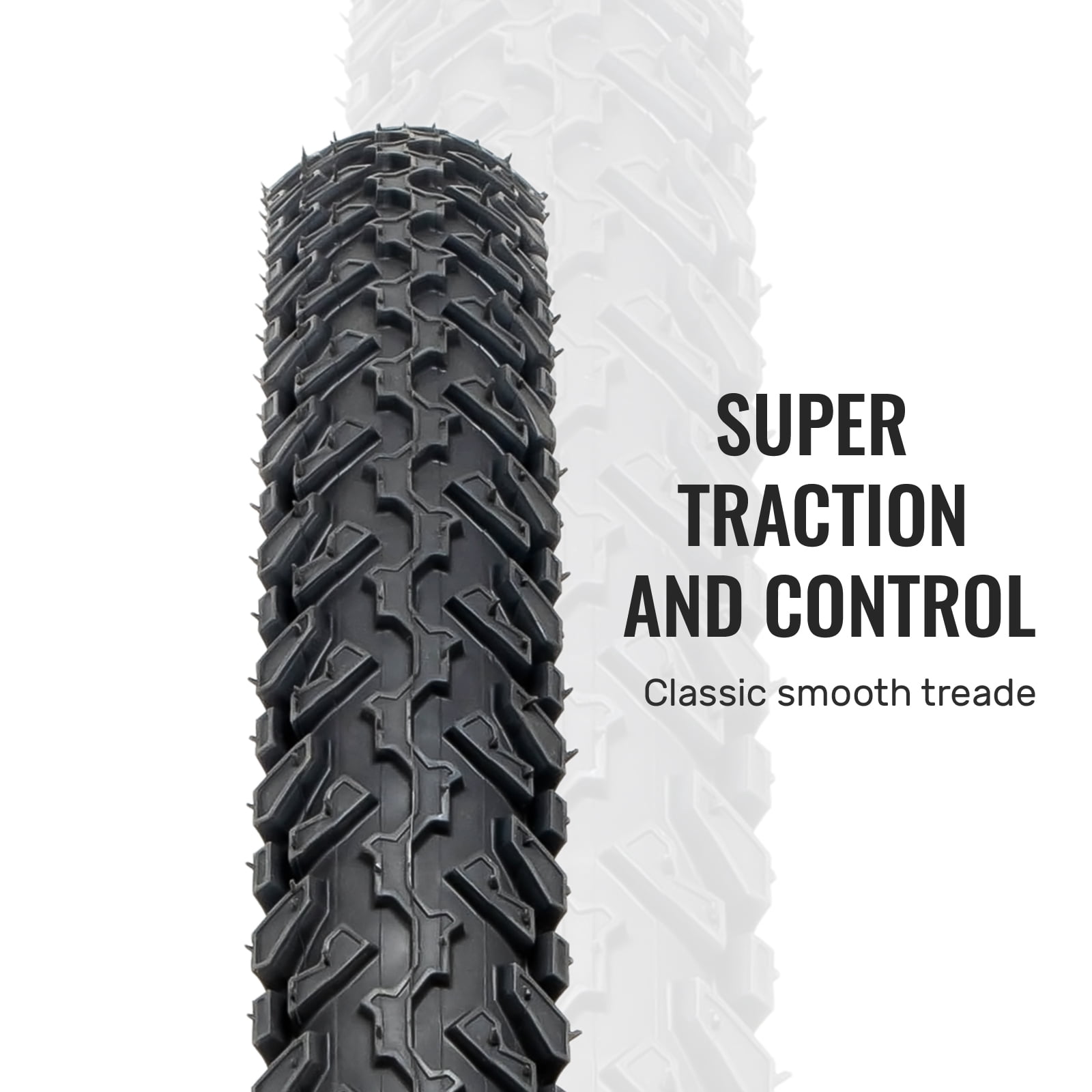 MOHEGIA Mountain Bike Replacement Tire : 26x2.125 inch (56-559mm) Puncture-Resistant Folding Bicycle Tire for MTB Dirt Offroad Cycling