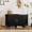 Black, variant on 2-Tier Storage Bench,Wide Shoe Bench with Thickened Padded Seat Cushion, Mid Century Modern Fluted Sliding Door and Adjustable Shelf, for Entryway, Living Room, Bedroom (Yellow Walnut, 51.2”)