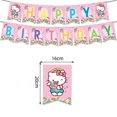 thumbnail image 3 of Juego de decoraciones para fiesta de cumpleaños de Hello Kitty con dibujos animados, vajilla desechable para niñas, vasos, platos, servilletas, pajitas, suministros para baby shower, 3 of 5