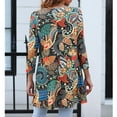 thumbnail image 5 of ENMAIN Women Top 3/4 Sleeve Plus Size Tunic Tops to Wear with Leggings Orange Swing Flare Dressy 2XL, 5 of 7
