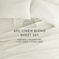 thumbnail image 6 of Noble Linens 4 Piece Linen Bamboo-Blend Bed Sheet Set, Natural, Queen, 6 of 9