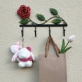 thumbnail image 4 of Walbest Creative Rose Shape Clothes Hook Wall-mounted Space-saving Iron Flower Design Key Hook for Porch Door, Bathroom Kitchen Decoration Storage Hook Hanger (1Pc), 4 of 7