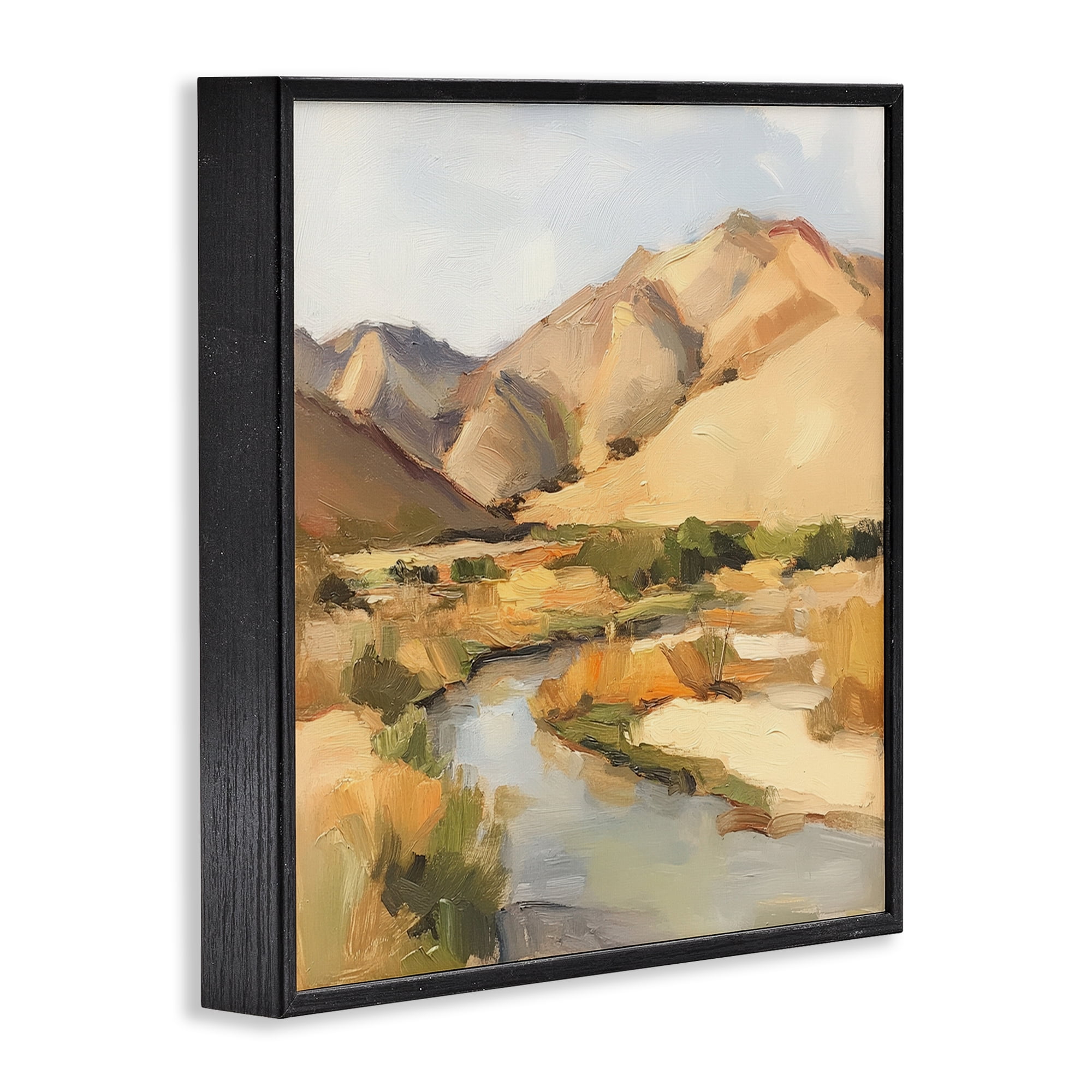 Stupell Industries Wispy Desert River Black Framed Giclee Art, design by Petal Prints Design