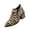 05#Khaki, variant on Women Pointed Toe Block Heel Ankle Boots Elastic Slip On Floral Embroidery Animal Print Wide Fit Plus Size Western Short Booties
