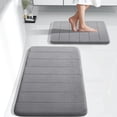 thumbnail image 1 of Juego de alfombrillas de baño Yimobra Memory Foam, 2 piezas, color gris, 43 x 63+80 x 50 cm, 1 of 6