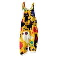 thumbnail image 6 of XINPING Halloween Overalls for Women, Sleeveless Spaghetti Strap Jumpsuit with Pockets, Ghost Pumpkin Print Wide Leg Baggy Romper, Adjustable Straps Fall Holiday Party Outfit 2026, 6 of 8