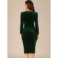 thumbnail image 3 of DARING DIVA Mermaid Velvet Elegant Bodycon Midi Dress S Dark Green, 3 of 6