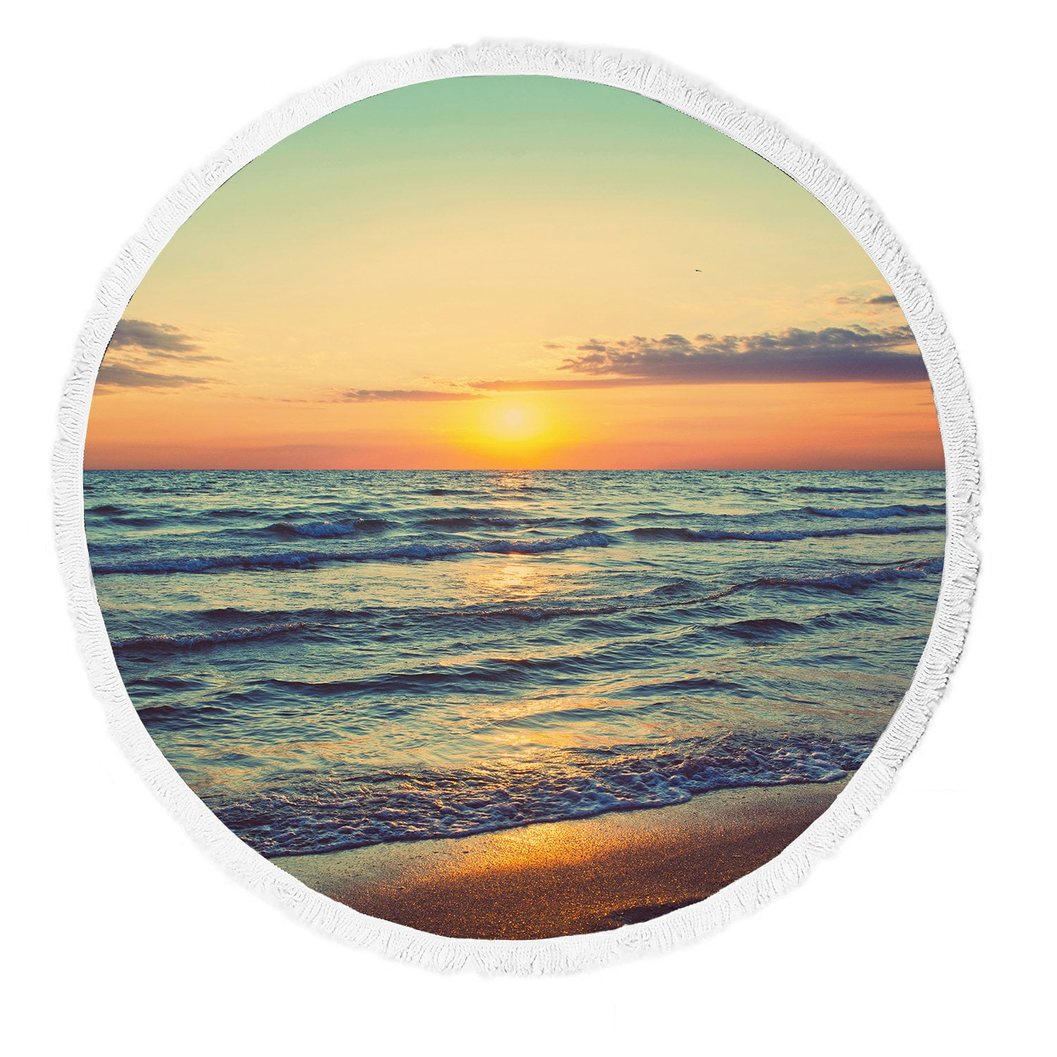 GCKG Ocean Landscape Beach Towel, Sunset over Sea Beach Towel Beach