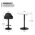 thumbnail image 2 of Magshion 3 Pieces Bar Dining and Chair Set, 31.5" Adjustable Round Cocktail Table and Modern Barstools for Dining Room, Black/White, 2 of 12