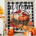 thumbnail image 4 of Shower Curtain 72"W x 72"L Thanksgiving Pumpkins Maple Leaves Black Plaid Fabric Shower Curtains Set with Hooks Water Repellent Bathroom Curtains Machine Washable Bathroom Accessories, 4 of 6