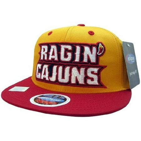 - NCAA Louisiana Lafayette Ragin' Cajuns Block Style Snapback Hat, Gold/Red