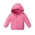 thumbnail image 2 of Toddler Girls Winter Coats Hooded Puffer Jacket Kids Girls Pink Jacket Zip up Long Sleeve Waterproof Girls Lightweight Jacket Girls Fall Jacket 3-4 Years, 2 of 4