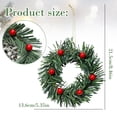 thumbnail image 4 of 10 Pcs Christmas Wreath with 6 Red Berries, Christmas Table Centerpieces, Mini Small Christmas Wreath, Kitchen Cabinet Table Decor, Xmas Pillar Ring Holder, Christmas Hanging Decoration,Green*10, 4 of 5