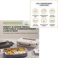 thumbnail image 5 of Adults Bento Lunch Box Set with Thermo Bag, 2800ML 316 Stainless Steel Bento Box, Leakproof 5-Compartment Lunch Box, Built-in Utensil and Sauce Container for Work, Dining Out, 5 of 6