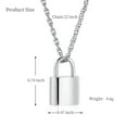thumbnail image 2 of Personlized Padlock Necklace Stainless Steel Lock Chain for Men Women Cremation Jewelry for Ashes Urn Necklace Keepsake Memorial Punk Lock Pendant Ashes Holder, 2 of 7
