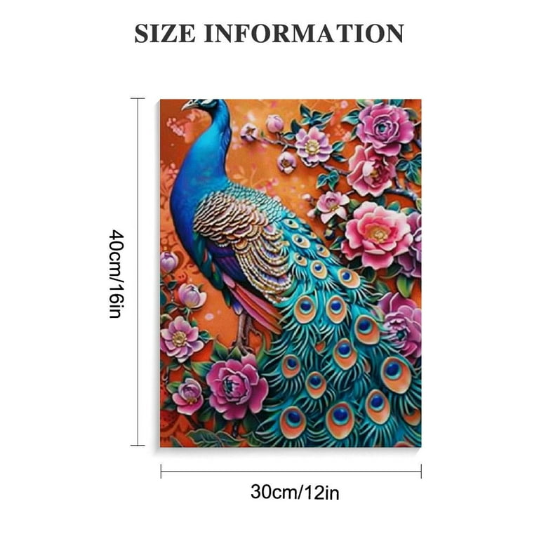 ★Original ART  ‘Peacock’ Amazon.com: Artery8 Peacock Bird Folk Art Watercolour