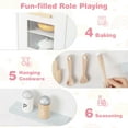 thumbnail image 6 of Costway Kids Kitchen Playset with Light up Stove & Cooking Sounds Oven Sink Faucet White, 6 of 10