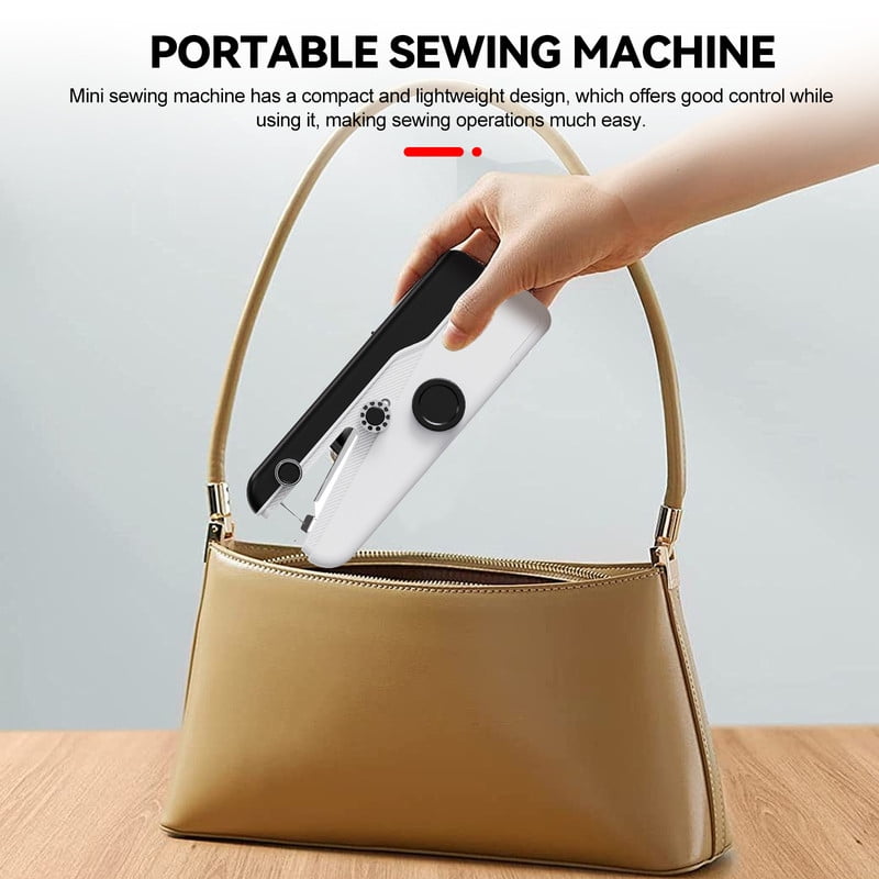 Mini Sewing Machine, Handy Handheld Sewing Machine with Sewing Kit, Electric Quick Stitch Tool, Perfect for Adults, Beginners, and Quick Home Repairs（Black）