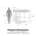 Mainstays Metal Storage Loft Bed with Book Case, Twin Bunk, Off White