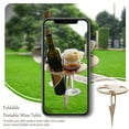 thumbnail image 3 of Portable Picnic Table Wood Beverage Tray Collapsible Holder Backyard Serving Rack Universal Outdoor Vacation Supplies Single Layer Wood, 3 of 8