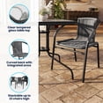 thumbnail image 4 of Flash Furniture 28'' Square Glass Metal Table with Gray Rattan Edging and 2 Gray Rattan Stack Chairs, 4 of 13